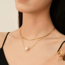 Dual-Layer Pearl Statement Necklace